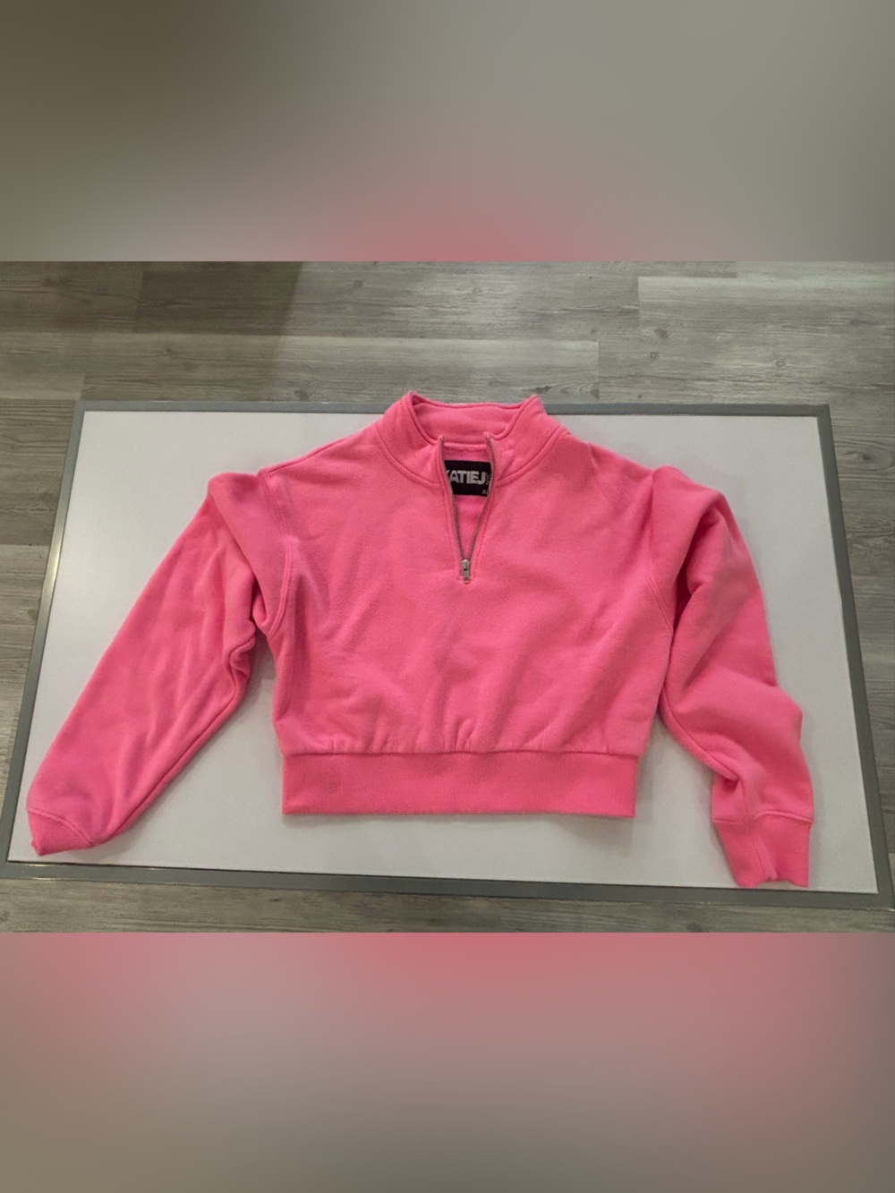 Katie J NYC Hot Pink Half-Zip Pullover